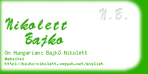 nikolett bajko business card