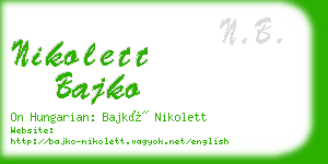 nikolett bajko business card